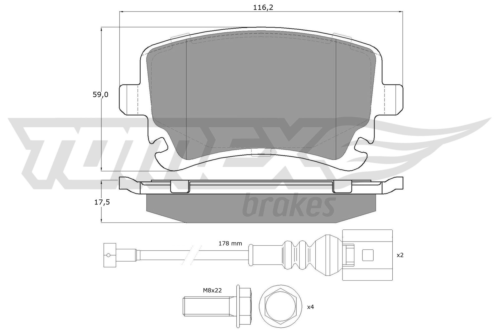 TOMEX TOM13-96 Fékbetét